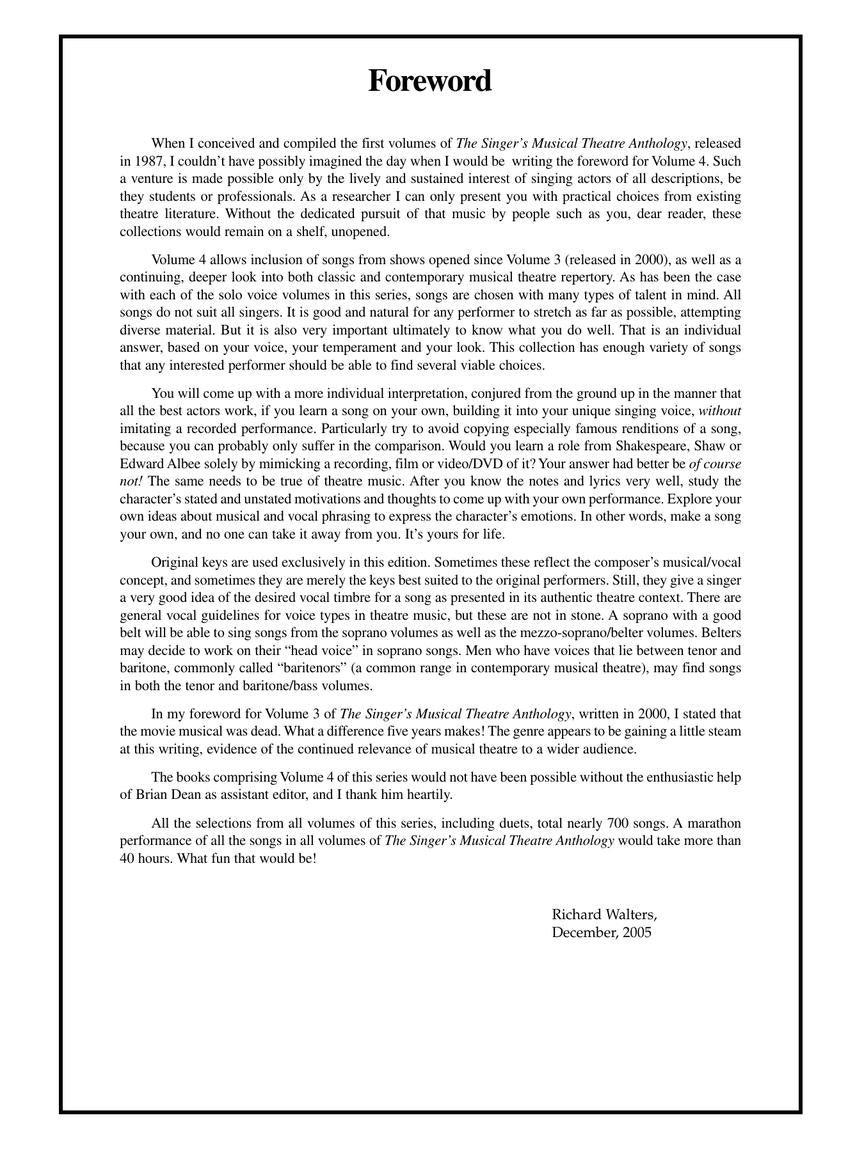 Singer's Musical Theatre Anthology - Volume 4 Soprano Book Only