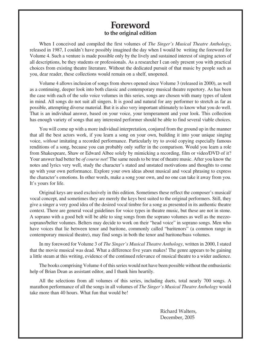 Singer's Musical Theatre Anthology - Volume 4