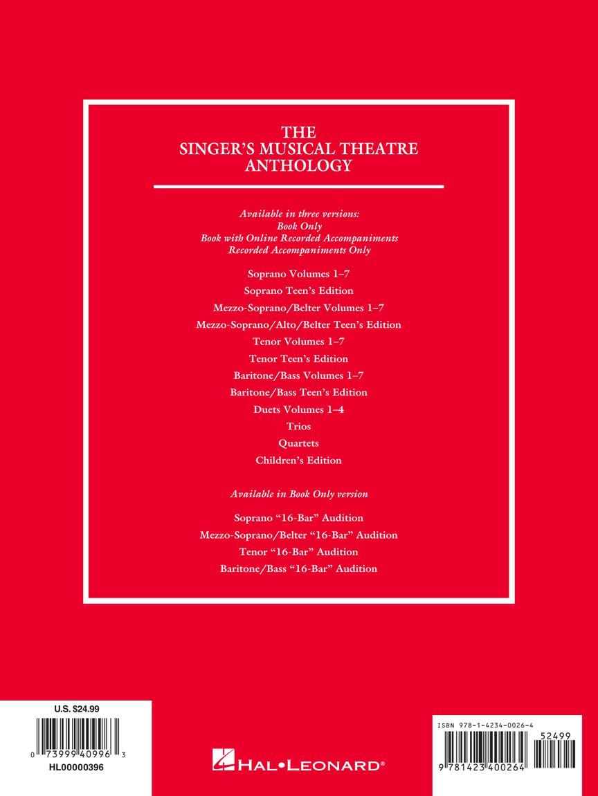 Singer's Musical Theatre Anthology Baritone/Bass Book Only Volume 4