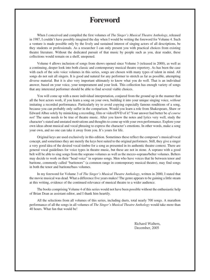 Singer's Musical Theatre Anthology Baritone/Bass Book Only Volume 4