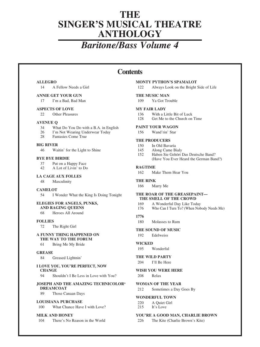 Singer's Musical Theatre Anthology Baritone/Bass Book Only Volume 4