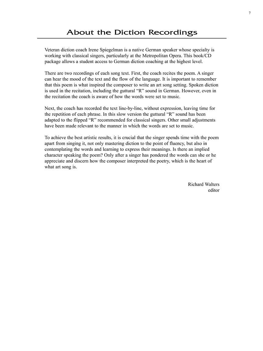 Pronunciation Guide for the Lieder Anthology