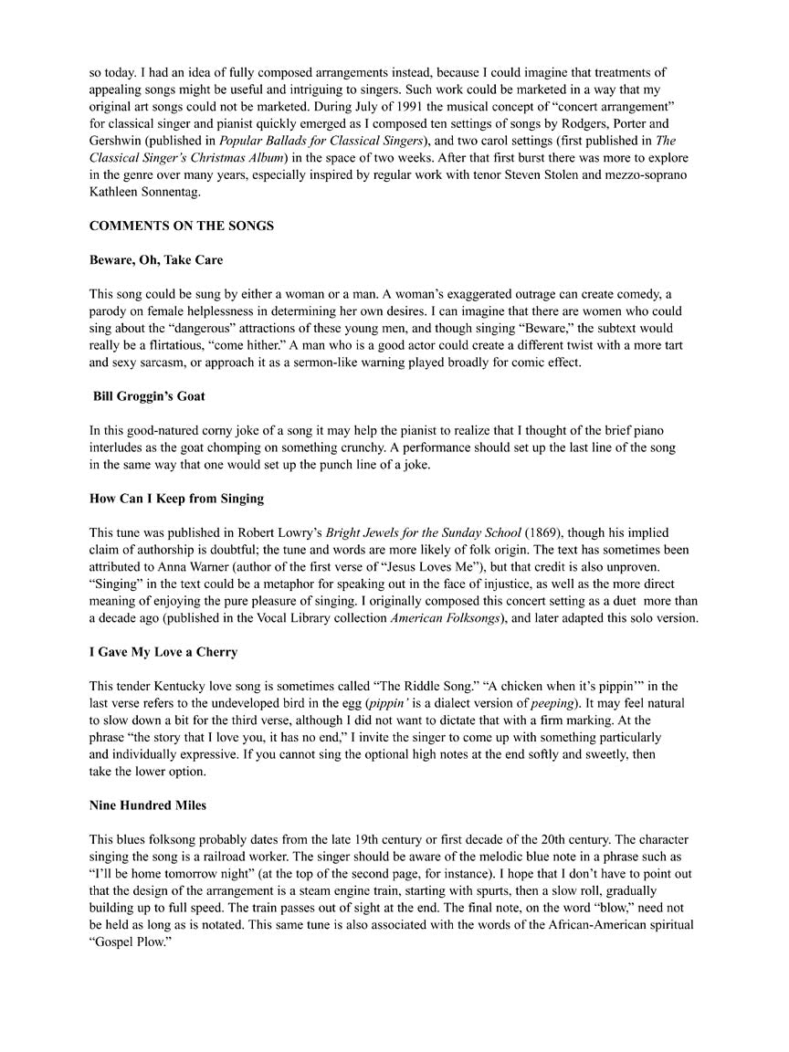 Folksongs in Recital - Low Voice The Vocal Library