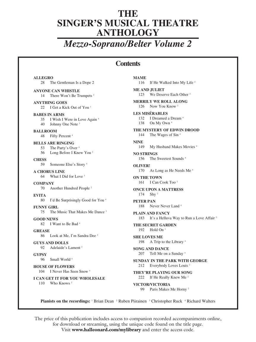 Singer's Musical Theatre Anthology