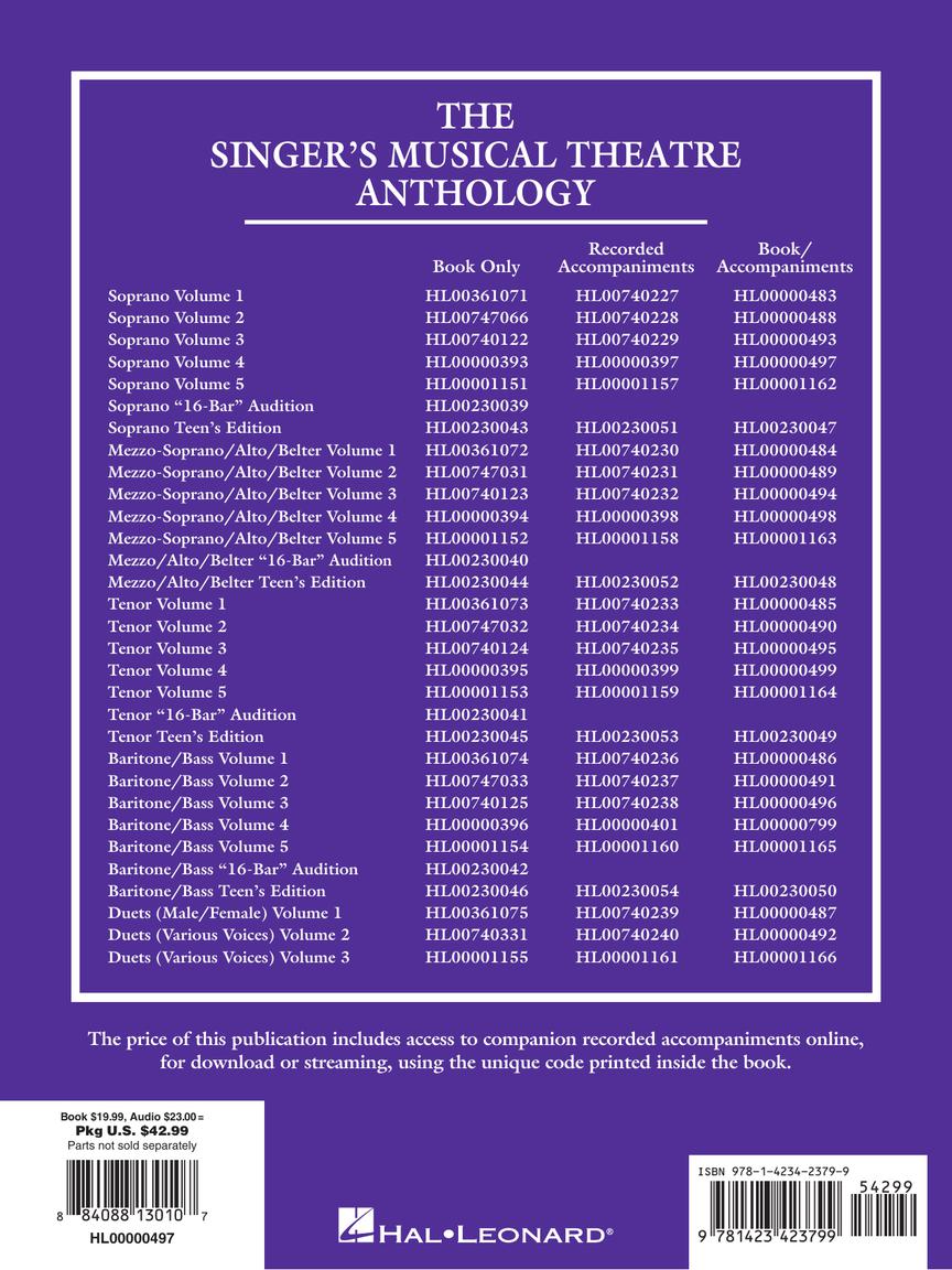 Singer's Musical Theatre Anthology Volume 4 Soprano Book Online Audio