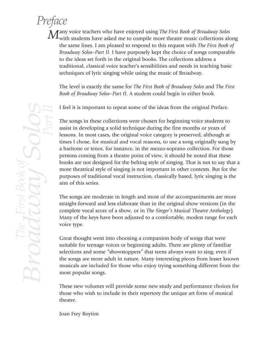 First Book of Broadway Solos Part II, The