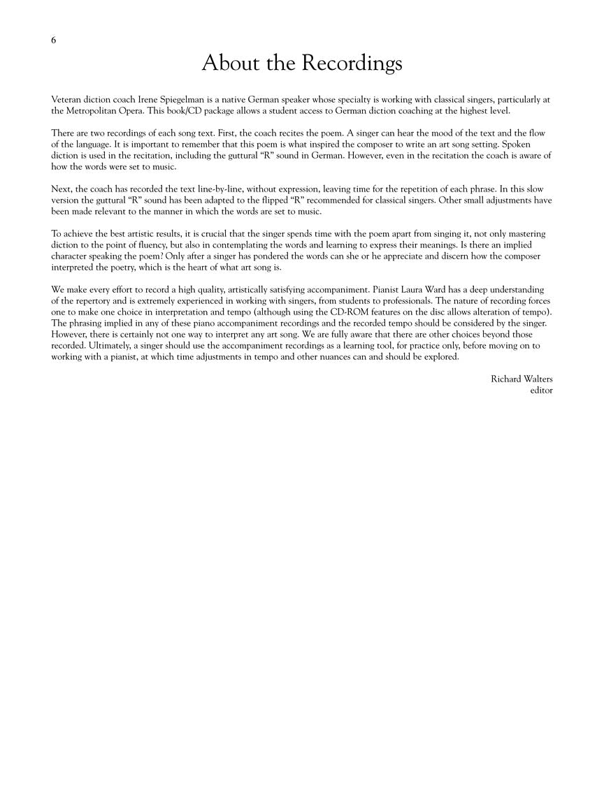 Brahms: 15 Selected Songs High Voice