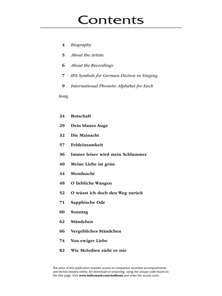 Brahms: 15 Selected Songs Low Voice