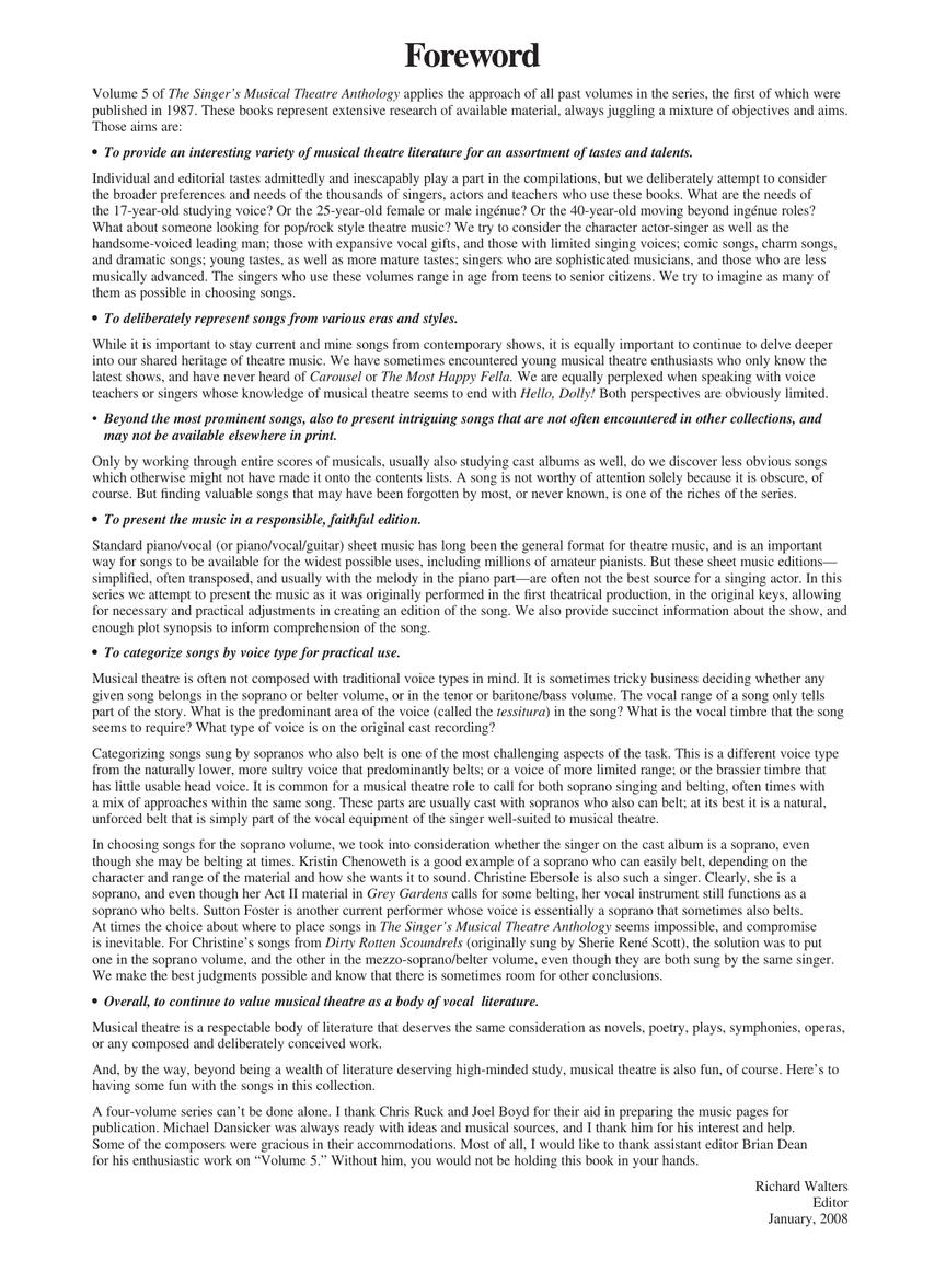 Singer's Musical Theatre Anthology Mezzo-Soprano/Belter Volume 5