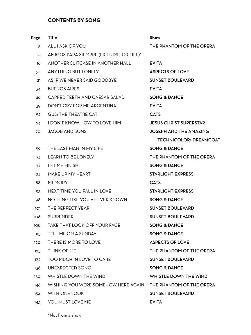 Lloyd Webber For Singers - Women's Edition
