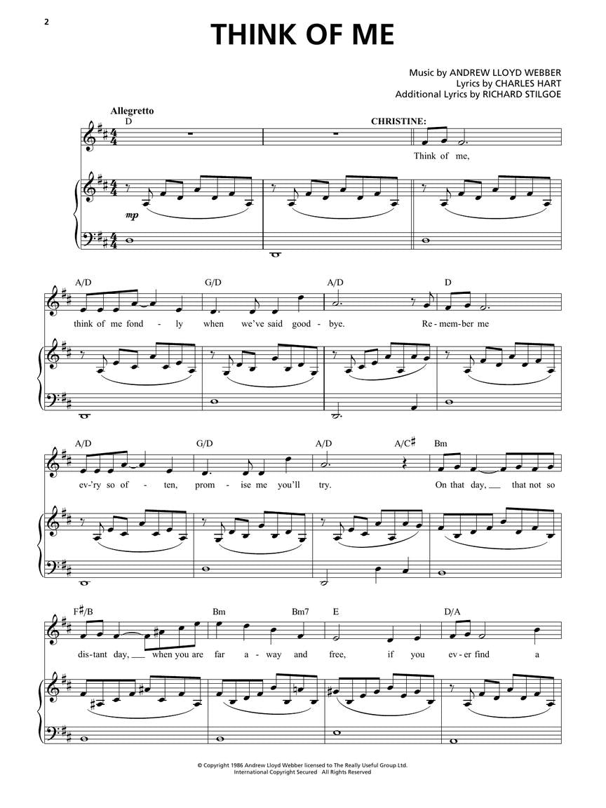 Phantom of the Opera - Vocal Selections