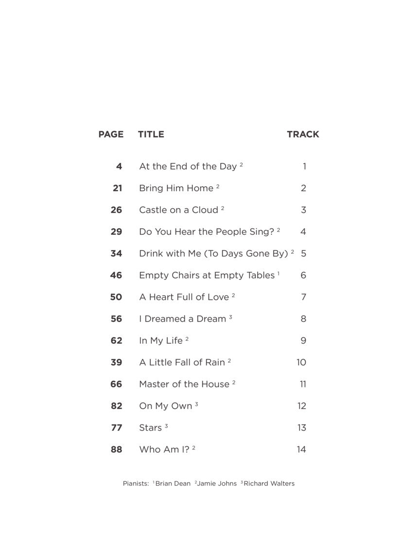 Les Misérables - Broadway Singer's Edition