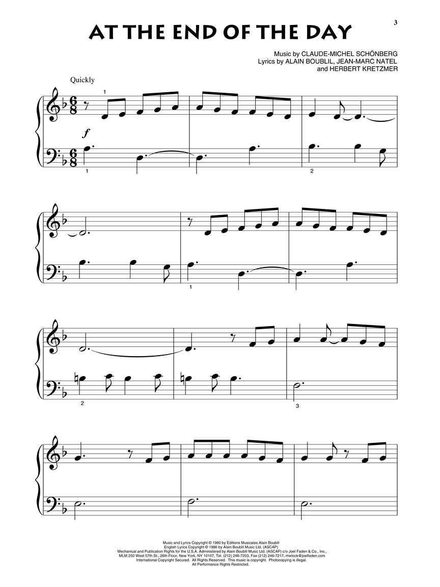 Les Miserables - Beginning Piano Solos