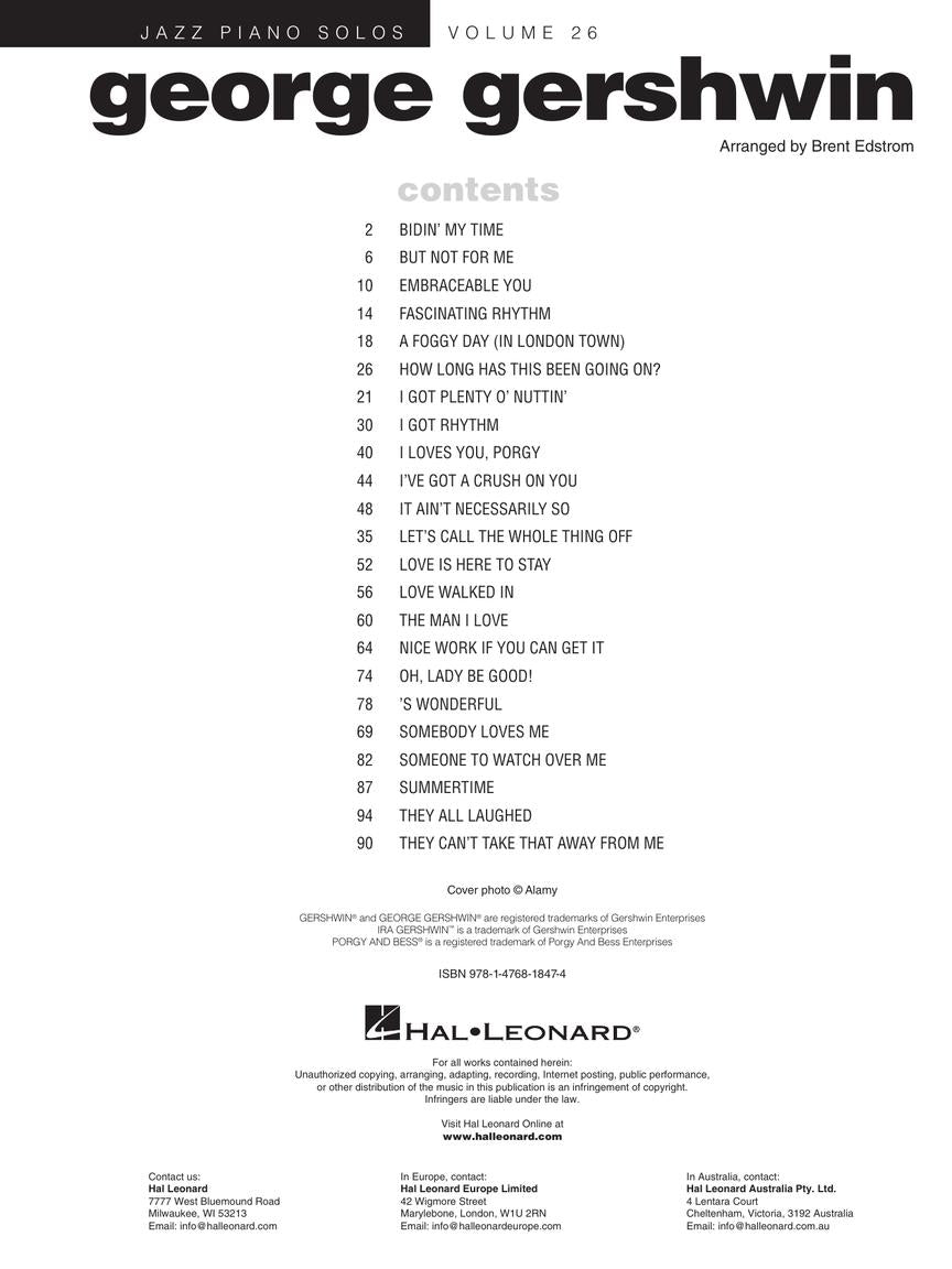 Gershwin: Jazz Piano Solos Vol. 26