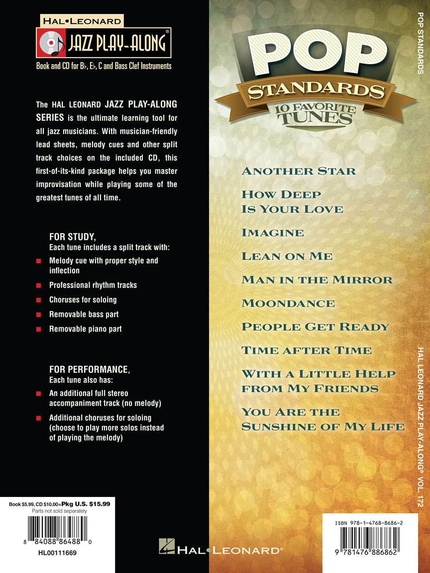 Pop Standards - Jazz Play-Along Vol. 172