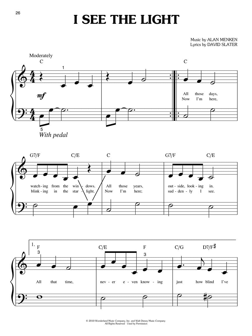 Menken/Slater: Tangled - Big-Note Piano