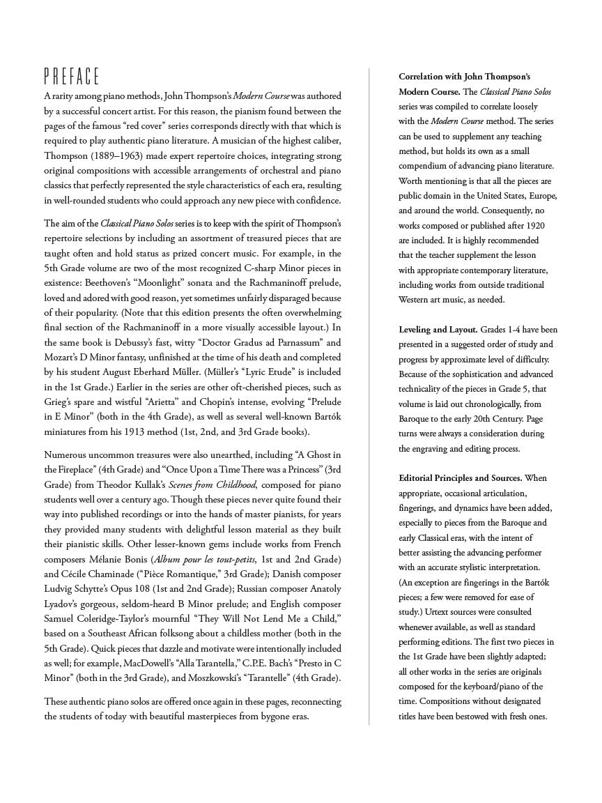 Classical Piano Solos - Thompson Modern Course First Grade