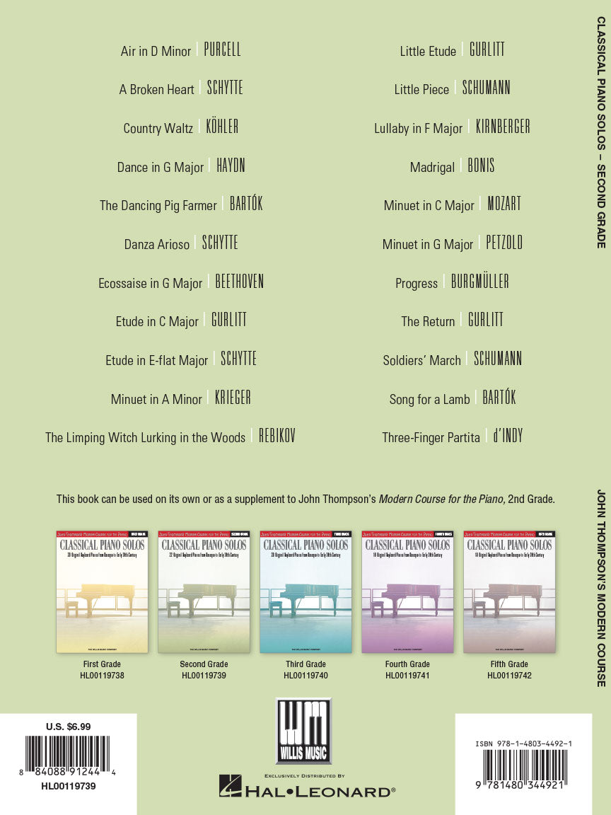 Classical Piano Solos - Thompson Modern Course Second Grade