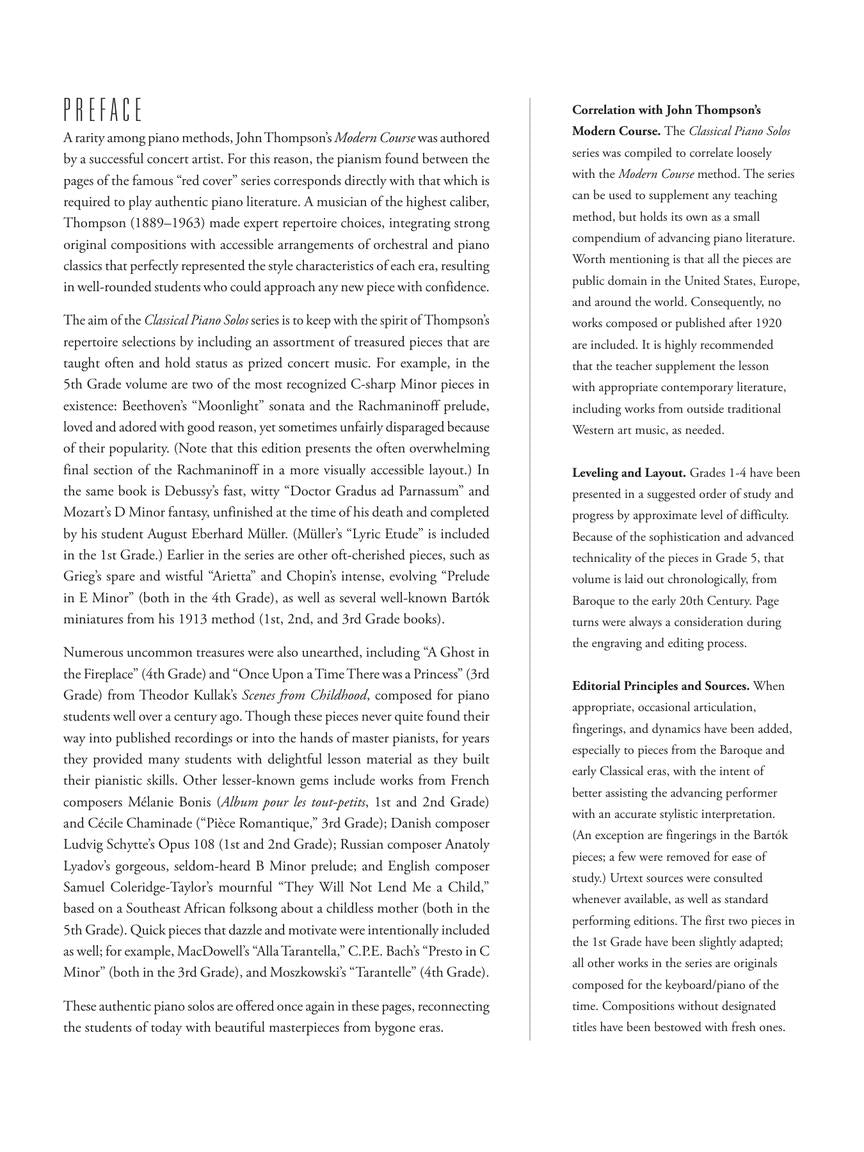 Thompson Classical Piano Solos - Third Grade Thompson Modern Course