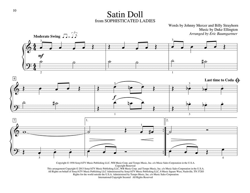 First Jazz Tunes - Thompson's Easiest Piano Course