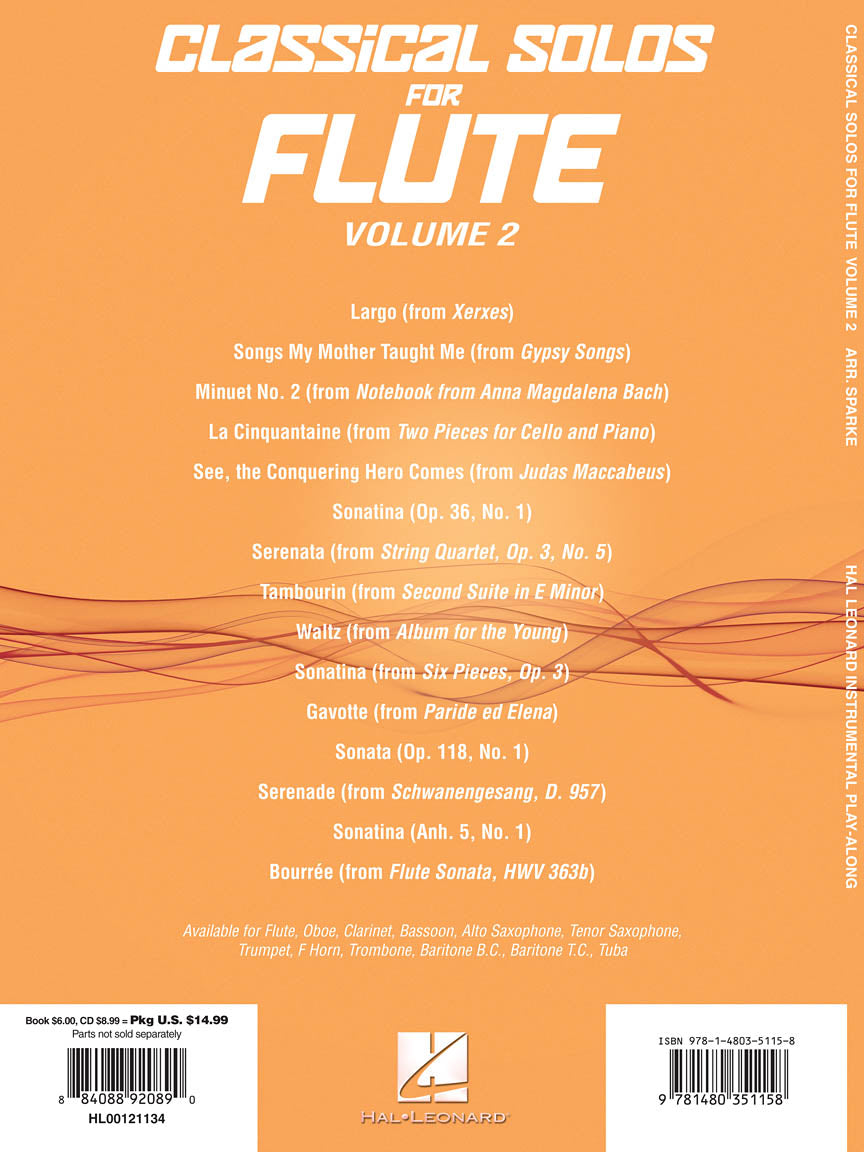 Classical Solos for Flute, Vol. 2 - 15 Easy Solos for Contest and Performance