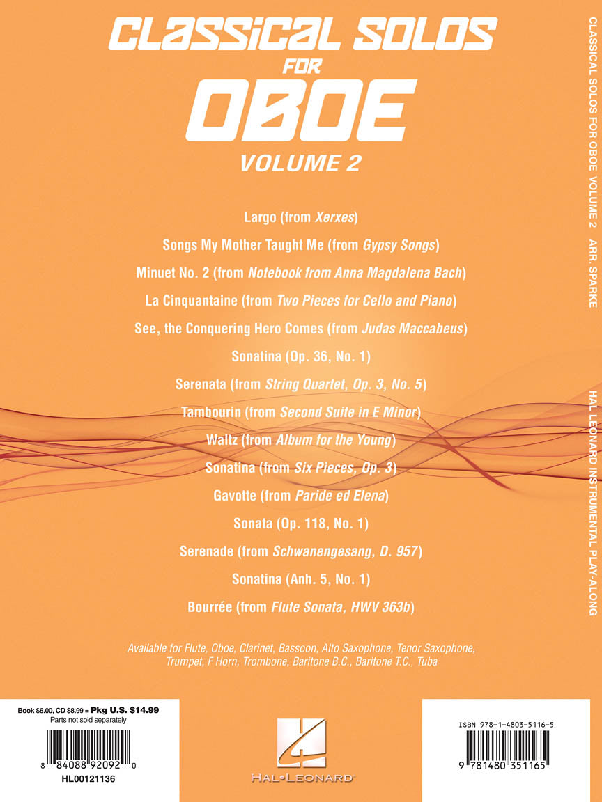 Classical Solos for Oboe, Vol. 2 - 15 Easy Solos for Contest and Performance