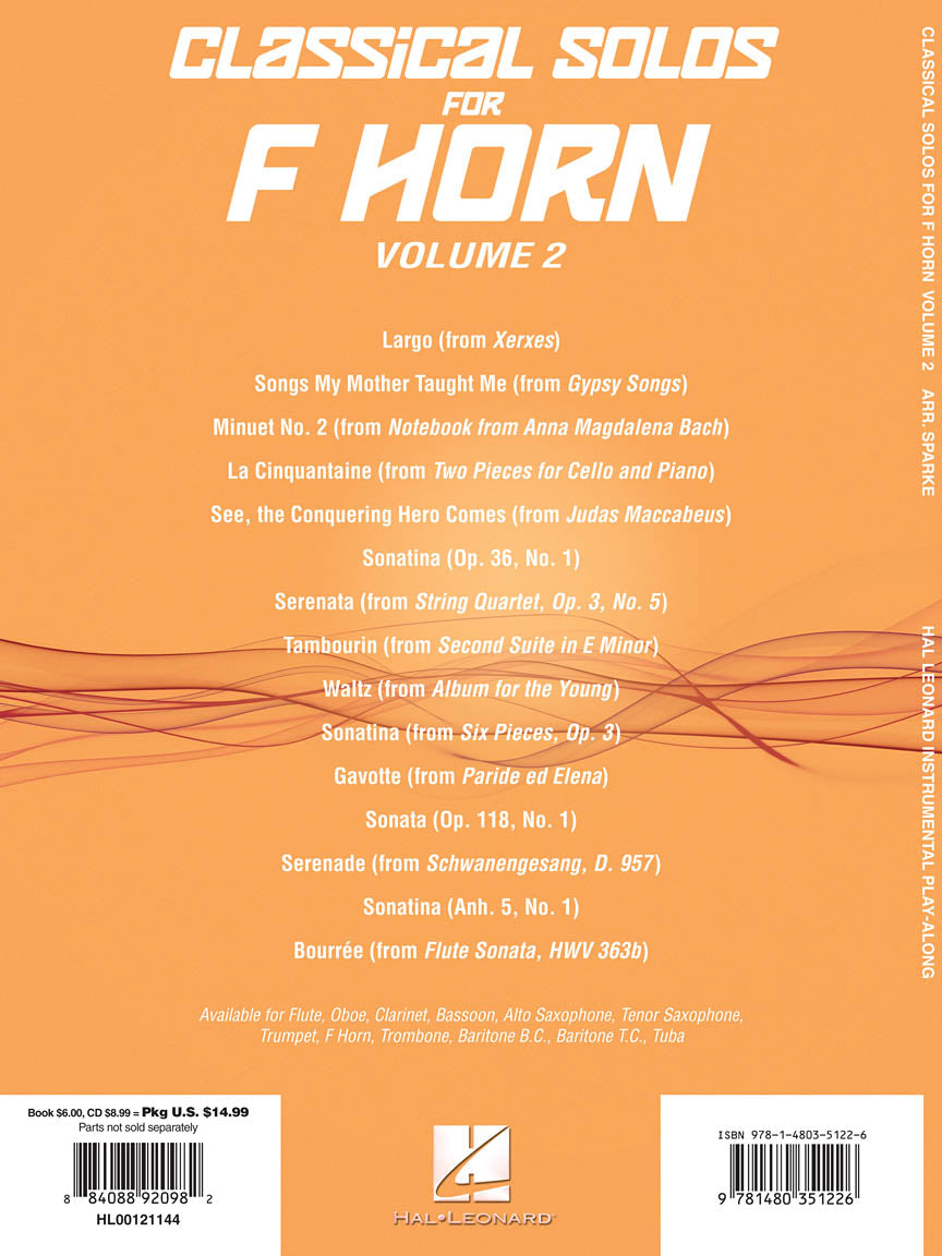 Classical Solos for F Horn, Vol. 2 - 15 Easy Solos for Contest and Performance