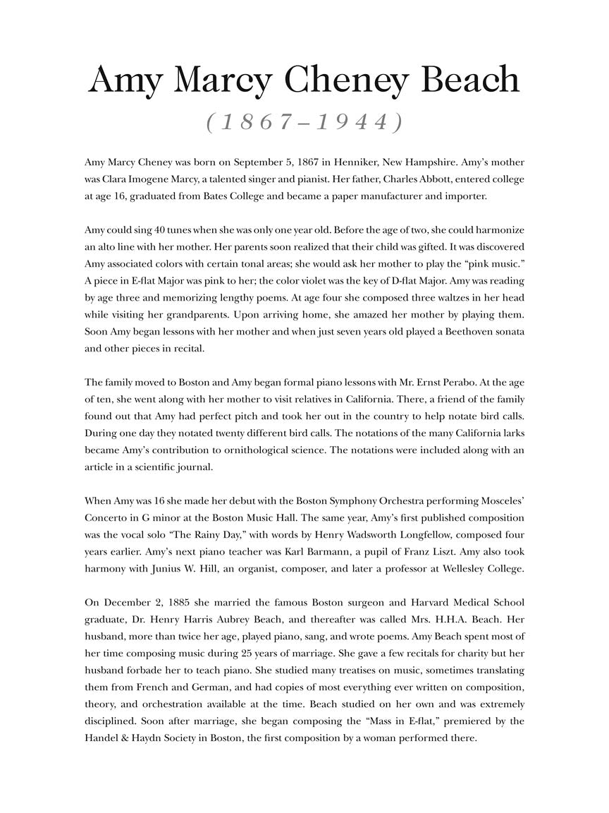 Beach: The Piano Music of Amy Beach