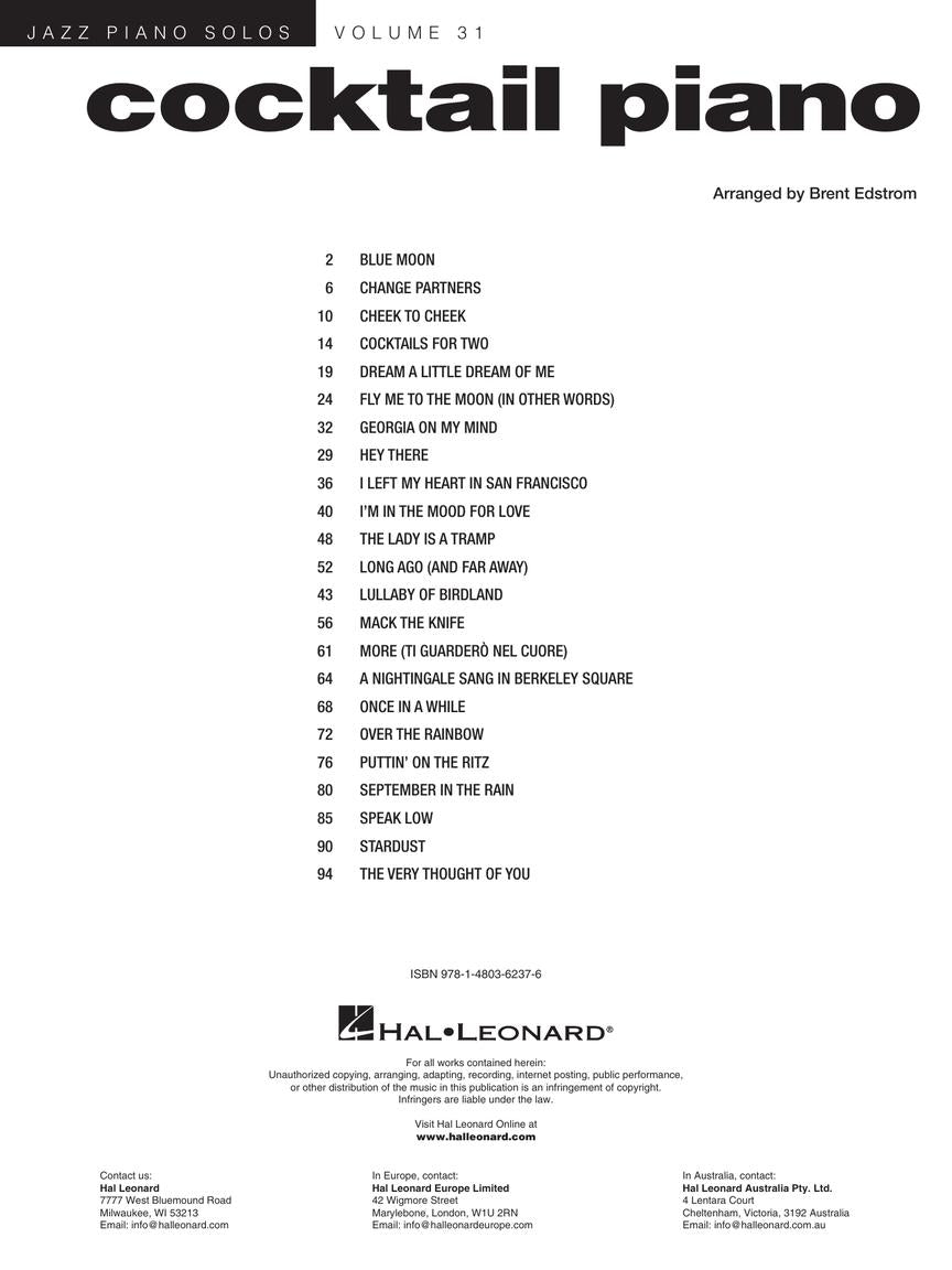 Cocktail Piano - Jazz Piano Solos Vol. 31