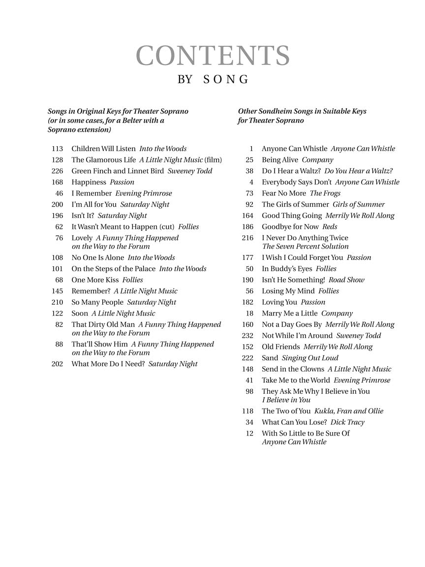 Sondheim for Singers Soprano
