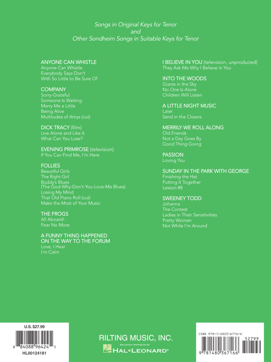 Sondheim for Singers Tenor