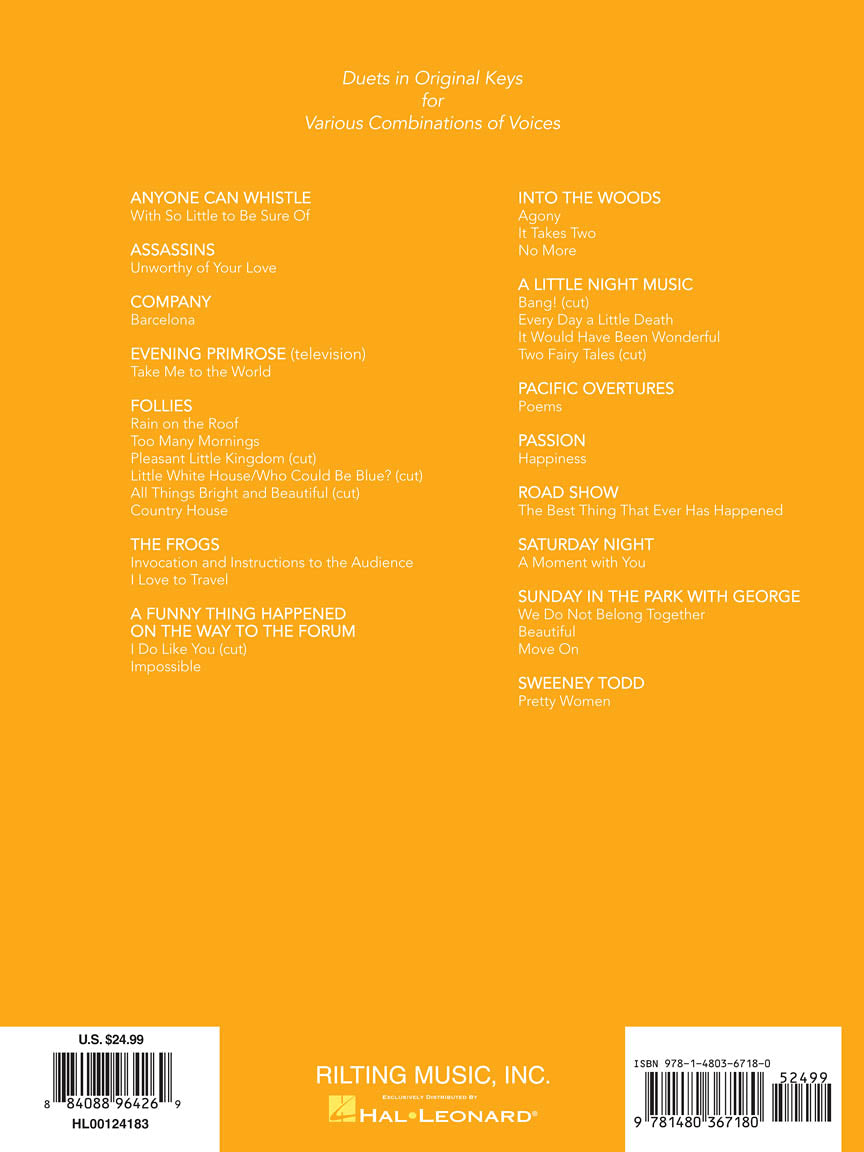 Sondheim For Singers Duets