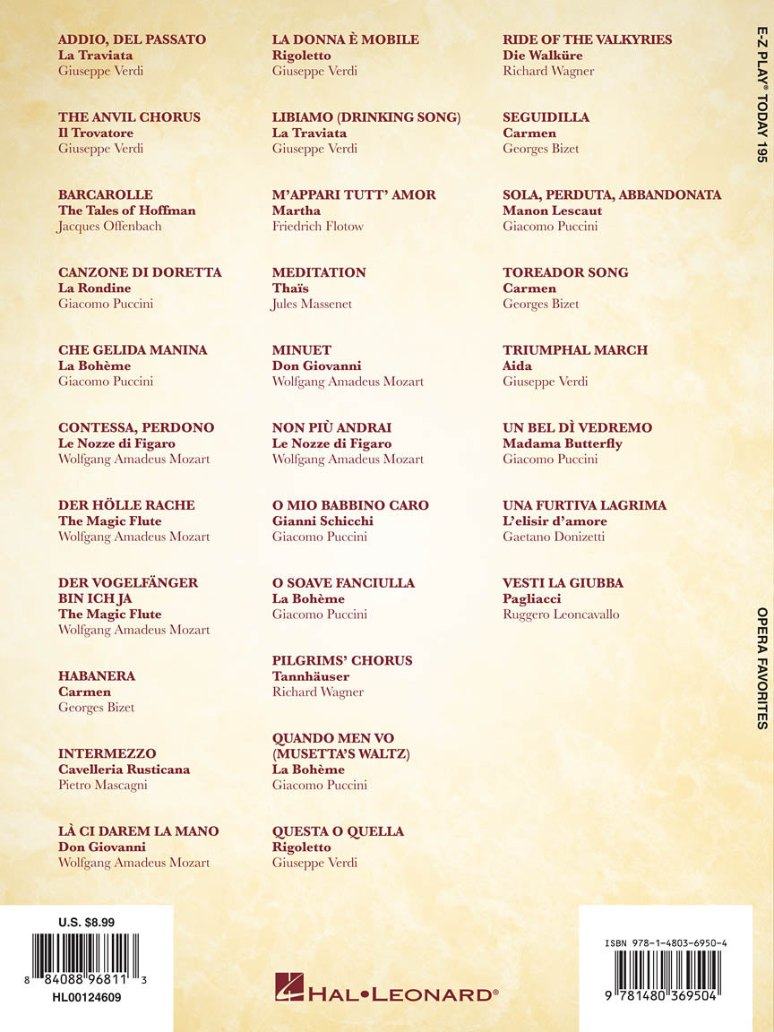 Opera Favorites - E-Z Play Today Vol. 195