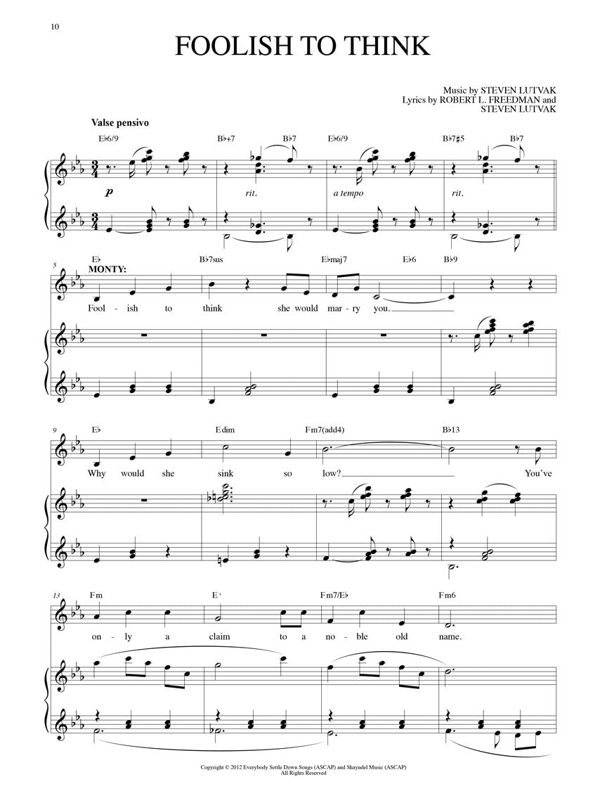 Gentleman's Guide to Love and Murder - Vocal Selections