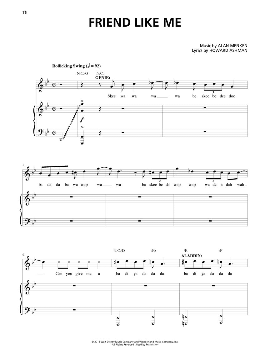 Menken: Aladdin - Broadway Musical Vocal Selections