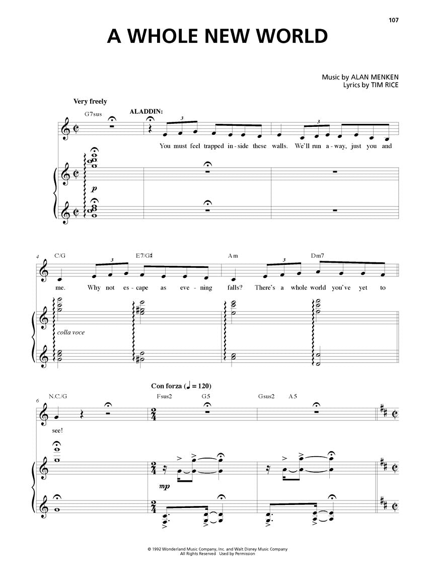 Menken: Aladdin - Broadway Musical Vocal Selections