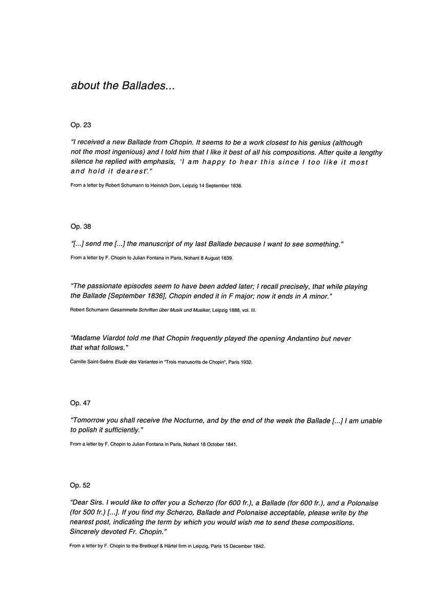 Chopin Ballades - Chopin National Edition Vol. I Ekier