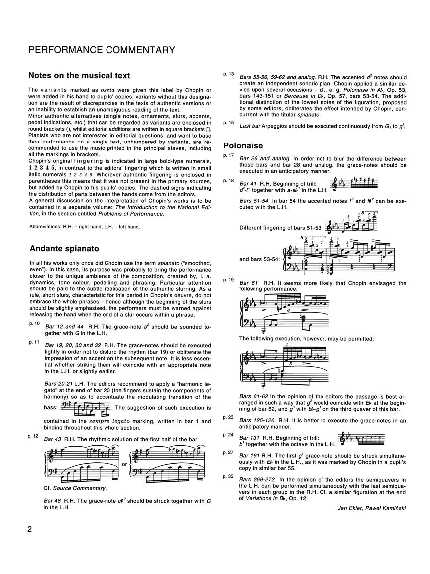 Chopin Grande Polonaise in E Flat Major Op.22 for Piano and Orch - National Edition Ekier