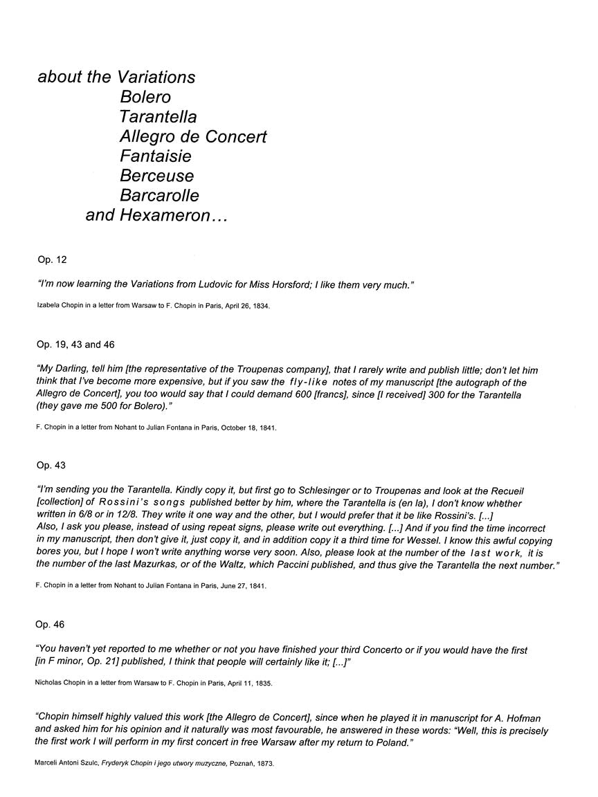 Chopin Various Works for Piano, Series A - Chopin National Editions Vol. XII