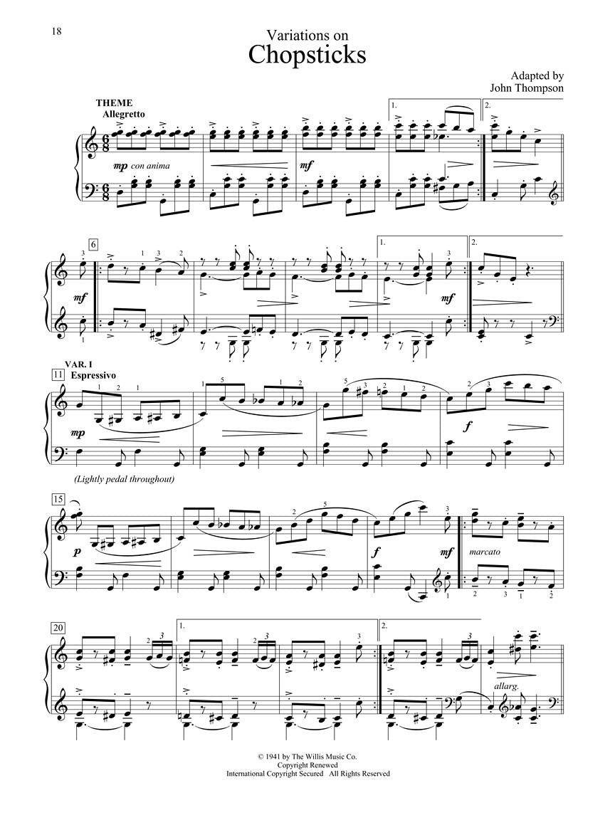 Theme and Variations - John Thompson Recital Series