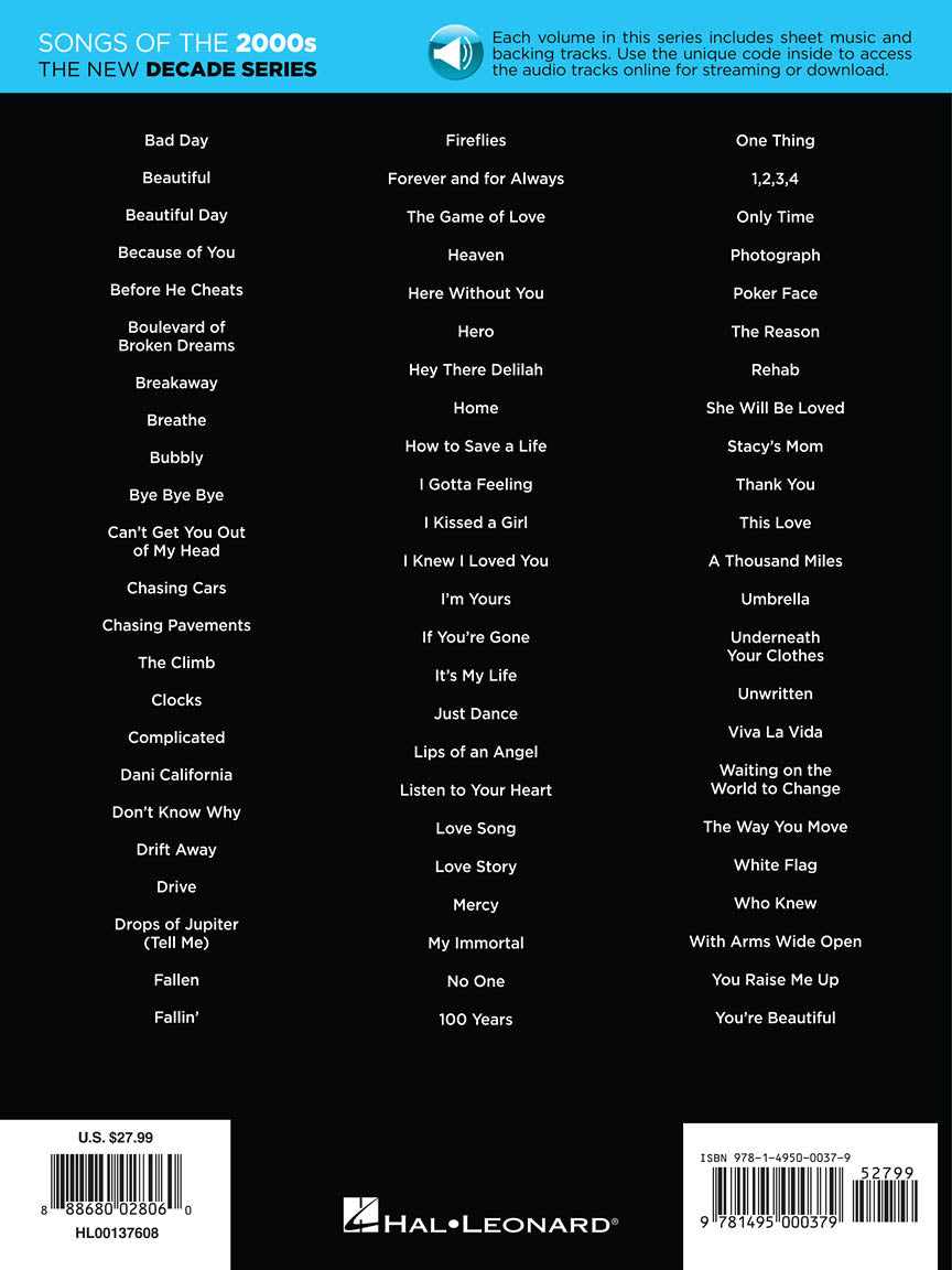 Songs of the 2000s Piano/Vocal/Guitar