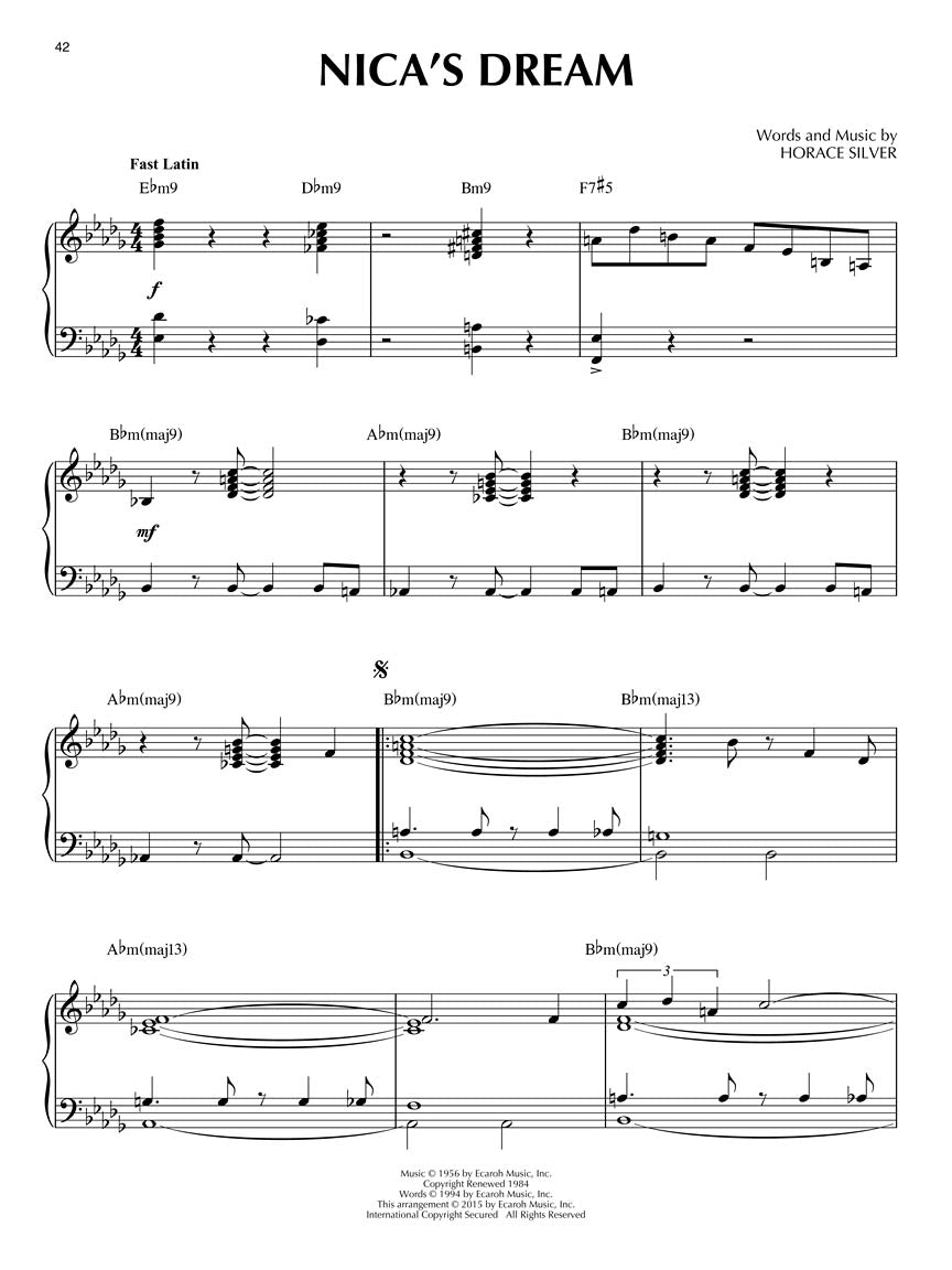 Horace Silver Jazz Piano Solos Series