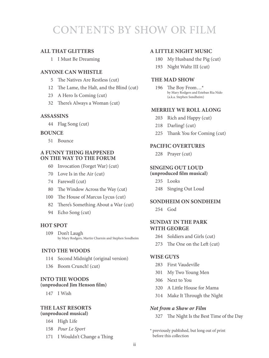 Sondheim Almost Unknown