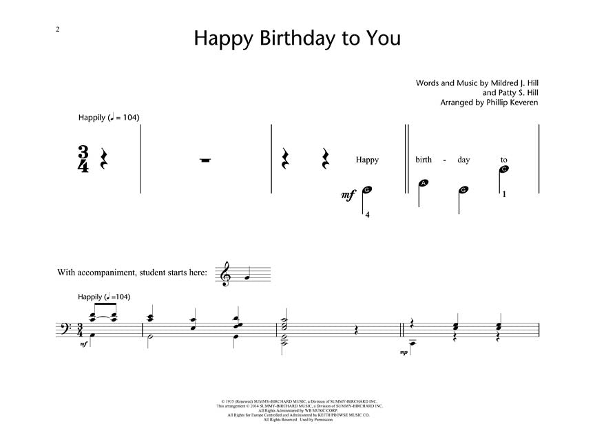 Happy Birthday to You Showcase Solos - Early Elementary