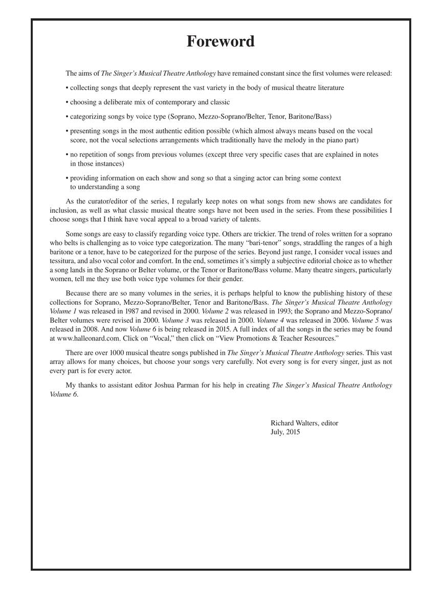 Singer's Musical Theatre Anthology