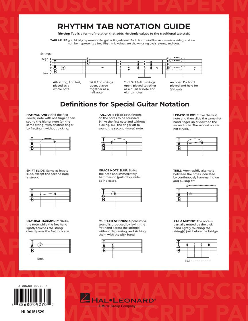 Guitar Tablature Manuscript Paper - Wire-Bound