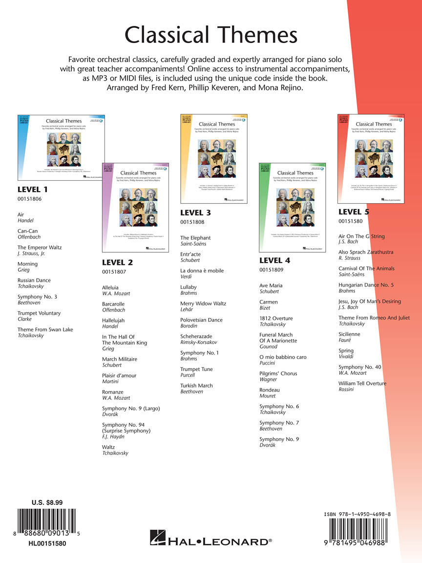 Classical Themes - Level 5 (Hal Leonard Student Piano Library)