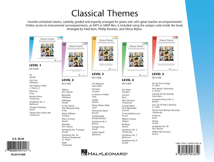 Classical Themes - Level 1 (Hal Leonard Student Piano Library)