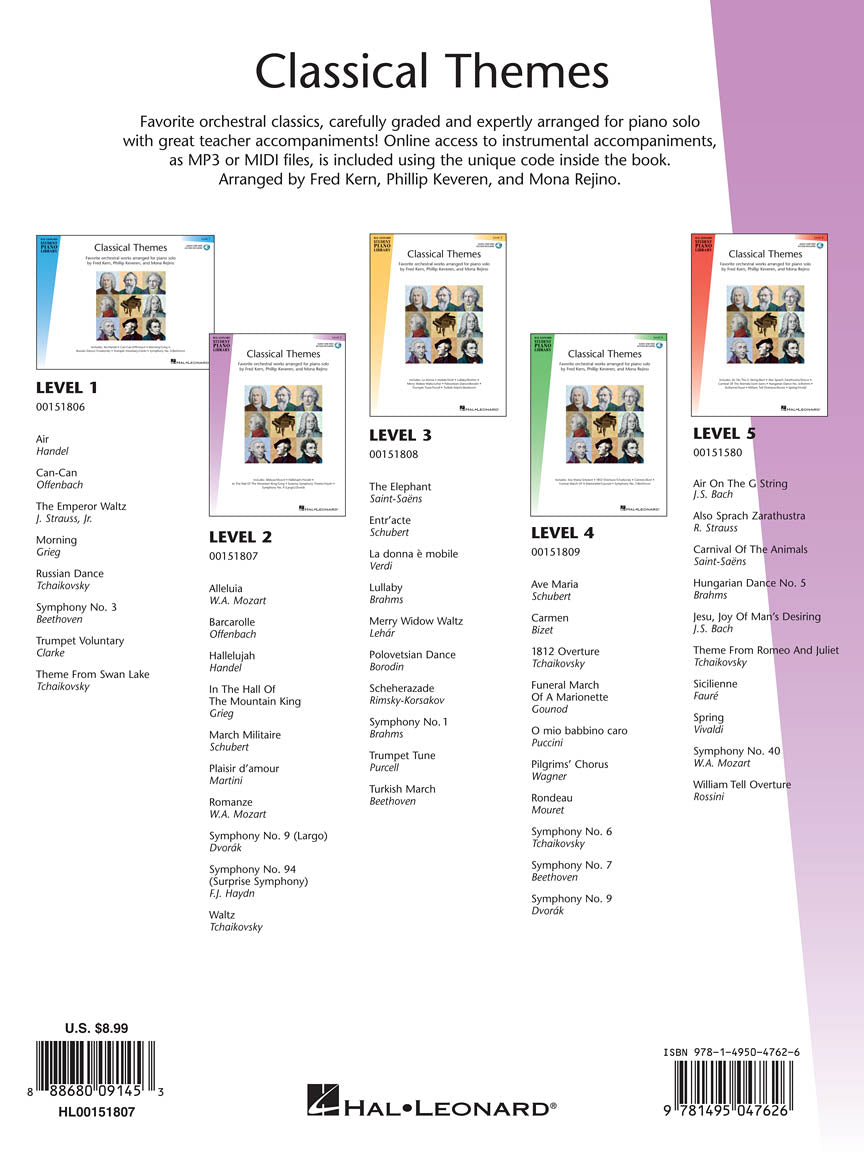 Classical Themes - Level 2 (Hal Leonard Student Piano Library)