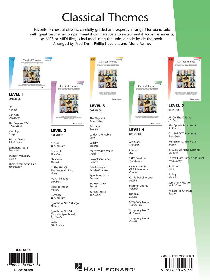 Classical Themes - Level 4 (Hal Leonard Student Piano Library)